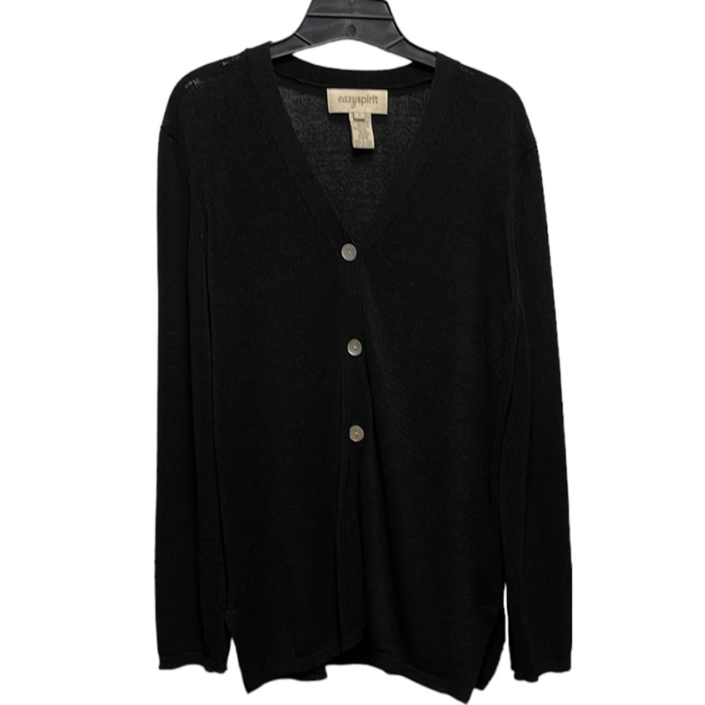 Easy Spirit classic black cardigan sweater